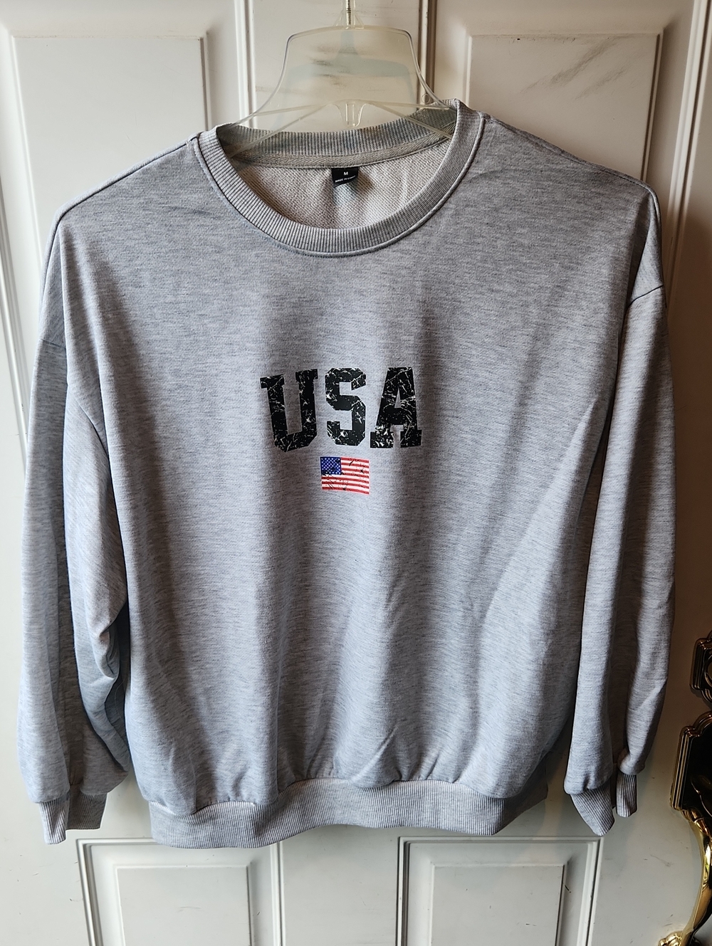USA Graphic Crewneck Sweatshirt - Gray